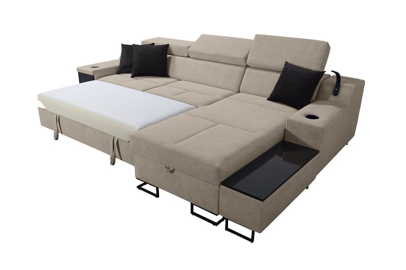 3-Pers. Sovesofa Venstre - Beige - Møbler - Sofaer - Sovesofaer