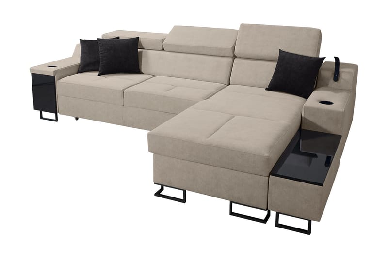 3-Pers. Sovesofa Højre - Beige - Sovesofaer - Sovesofa chaiselong