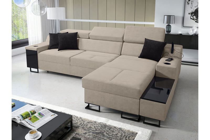 3-Pers. Sovesofa Højre - Beige - Sovesofaer - Sovesofa chaiselong