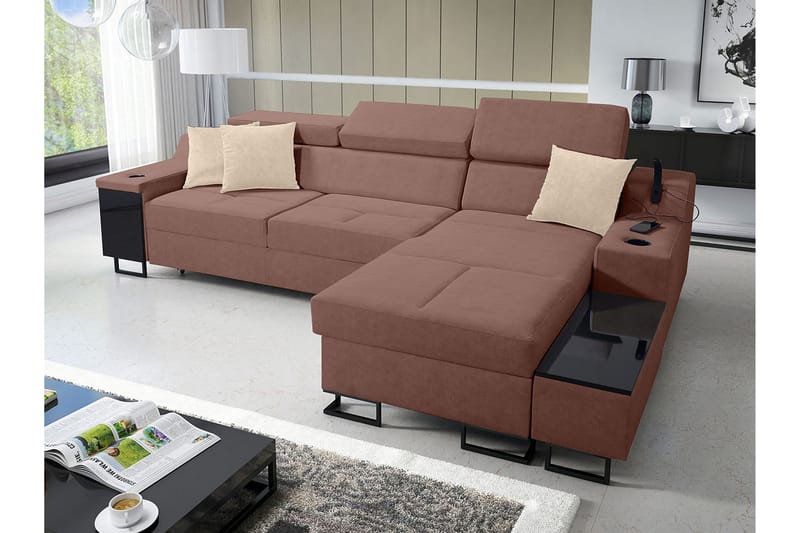 3-Pers. Sovesofa Højre - Lyserød - Møbler - Sofaer - Sovesofaer