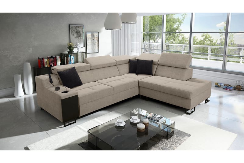 3-Pers. Sovesofa Højre - Beige - Møbler - Sofaer - Sovesofaer