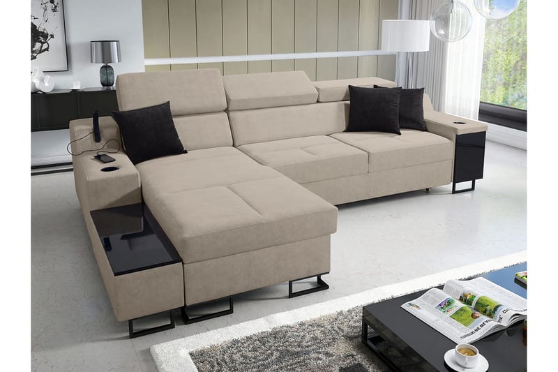 3-Pers. Sovesofa Venstre - Beige - Sovesofaer - Sovesofa chaiselong