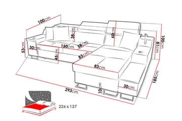 3-Pers. Sovesofa Højre - Sort - Møbler - Sofaer - Sovesofaer