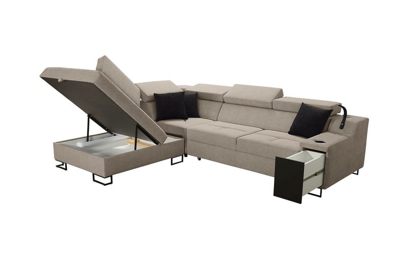 3-Pers. Sovesofa Venstre - Lyserød - Møbler - Sofaer - Sovesofaer