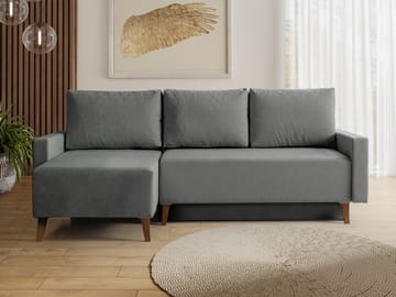 3-personers sovesofa med divan OVIEDO Verita 88 - Grå - Møbler - Sofaer - Sovesofaer