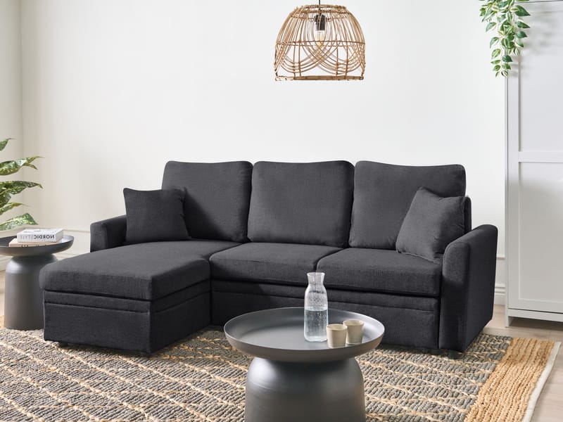 3-personers sofa Nassjo højrevendt - Sort - Møbler - Sofaer - Sovesofaer