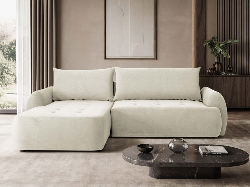 3-personers sovesofa med divan BUENO Cruz 09 Venstrevendt - Lys beige - Møbler - Sofaer - Sovesofaer
