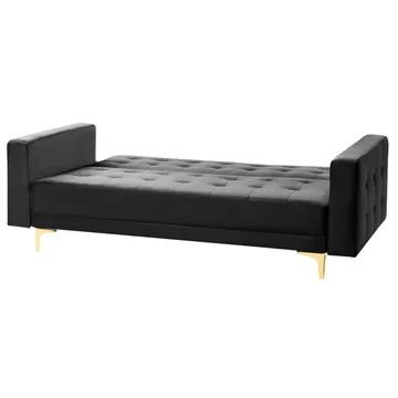 3-personers sofa Aberdeen - Sort, guld/fløjl - Møbler - Sofaer - Sovesofaer