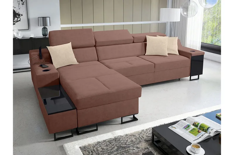 3-Pers. Sovesofa Venstre - Lyserød - Møbler - Sofaer - Sovesofaer