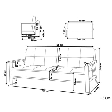 3-personers sofa Tjorn - Mørkegrå, lyst træ - Møbler - Sofaer - Sovesofaer