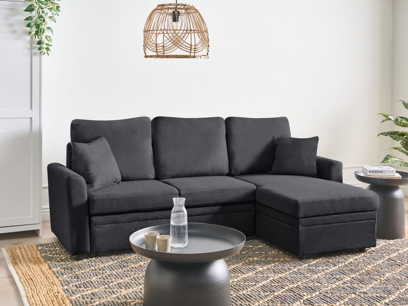 3-personers sofa Nassjo venstrevendt - Sort - Møbler - Sofaer - Sovesofaer