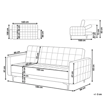 3-personers sofa Aberdeen - Sort, guld/fløjl - Møbler - Sofaer - Sovesofaer