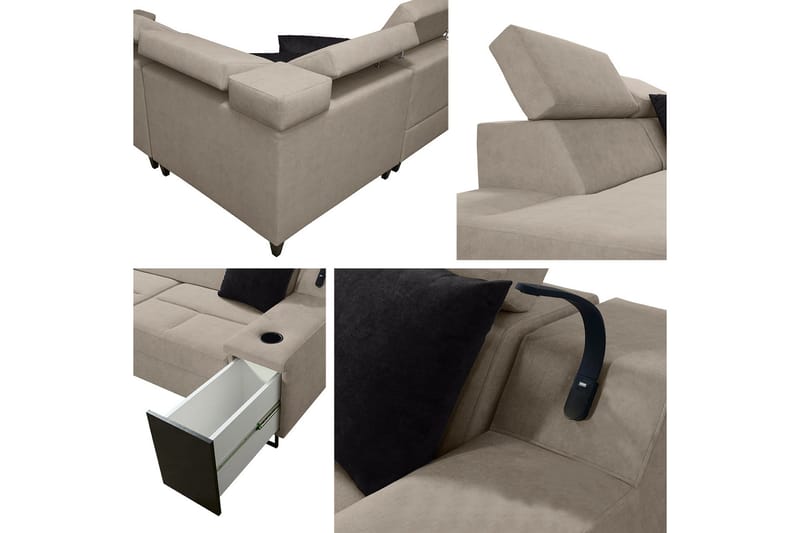 3-Pers. Sovesofa Venstre - Lyserød - Møbler - Sofaer - Sovesofaer