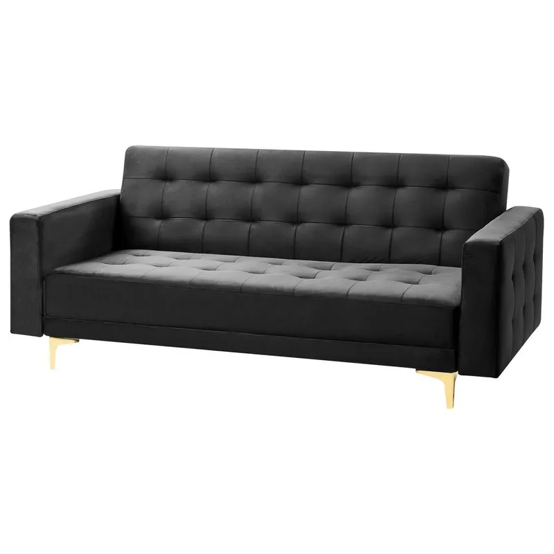 3-personers sofa Aberdeen - Sort, guld/fløjl - Møbler - Sofaer - Sofagrupper