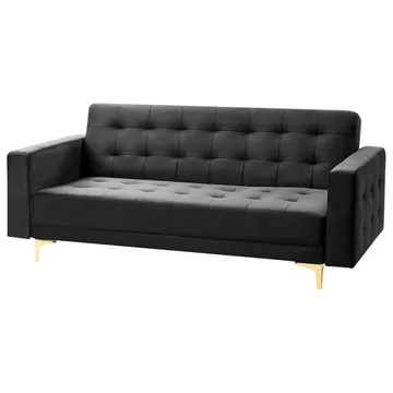 3-personers sofa Aberdeen - Sort, guld/fløjl - Møbler - Sofaer - Sovesofaer