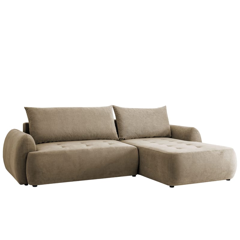 3-personers sovesofa med divan BUENO Cruz 15 Højrevendt, Mørk beige