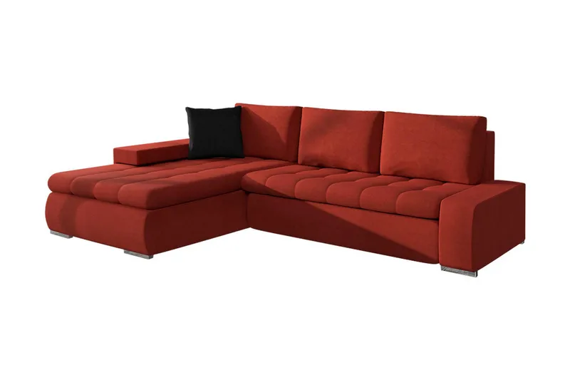 3-personers Hjørnesovesofa Cerys Mini - Læder / rød - Møbler - Sofaer - Sovesofaer