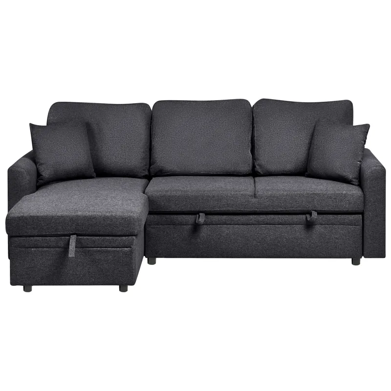 3-personers sofa Nassjo højrevendt, Sort