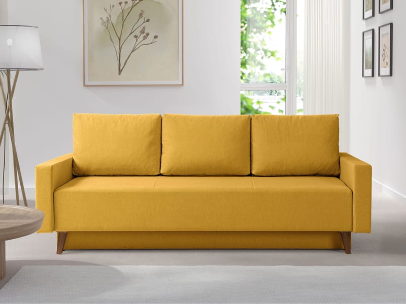 3-personers sovesofa OVIEDO Verita 53 - Gul - Møbler - Sofaer - Sovesofaer