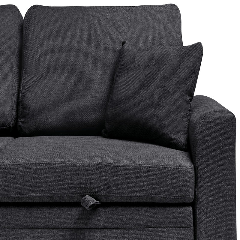 3-personers sofa Nassjo højrevendt - Sort - Møbler - Sofaer - Sovesofaer