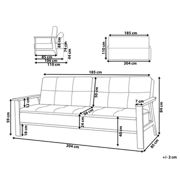 3-personers sofa Tjorn - Grå, lyst træ - Møbler - Sofaer - Sovesofaer