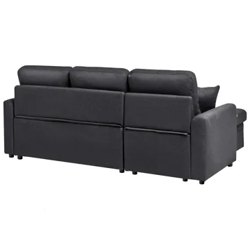 3-personers sofa Nassjo højrevendt - Sort - Møbler - Sofaer - Sovesofaer