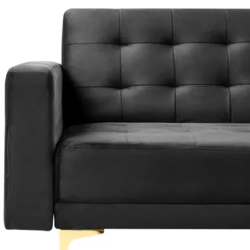 3-personers sofa Aberdeen - Sort, guld/fløjl - Møbler - Sofaer - Sovesofaer