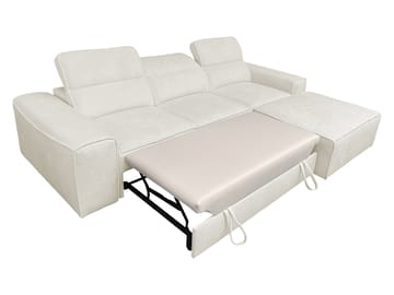 3-personers sovesofa med divan VITO Velo 621 Højrevendt - Hvid - Møbler - Sofaer - Sovesofaer