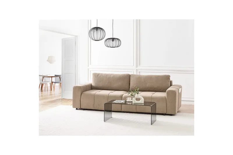 3-personers sofa Innvik - Brun, 213x156 cm - Møbler - Sofaer - Sovesofaer