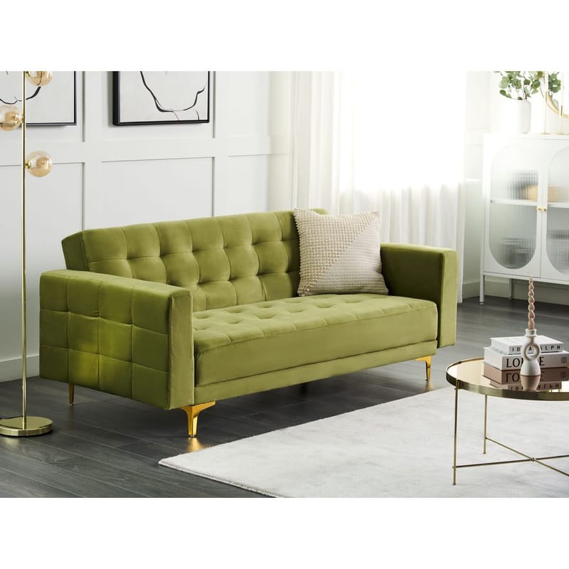 3-personers sofa Aberdeen - Grønt, guld/Fløjl - Møbler - Sofaer - Sofagrupper
