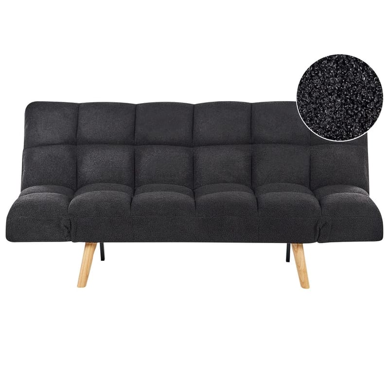 3-personers sofa Ingaro, Sort, lyst træ