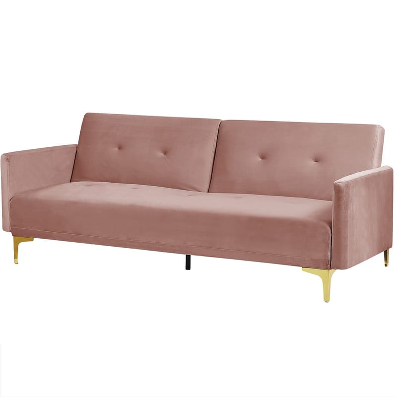 3-personers sofa Lucan - Rosa, guld - Møbler - Sofaer - Sovesofaer