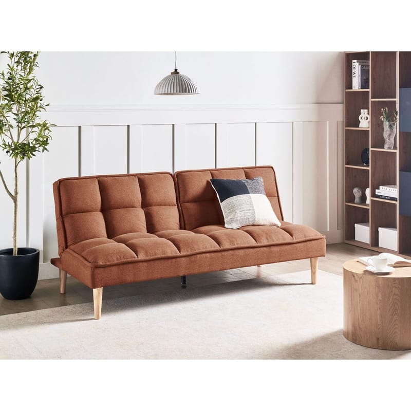 3-personers sofa Siljan - Guldbrun, lyst træ - Møbler - Sofaer - Sovesofaer