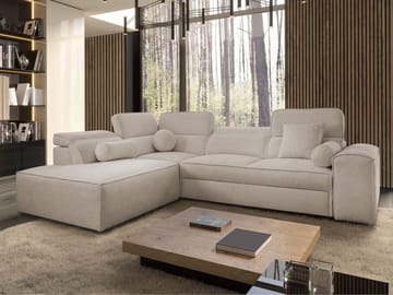 3-personers sovesofa med chaiselong VITO Velo 623 Venstrevendt - beige - Møbler - Sofaer - Sovesofaer