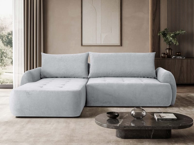 3-personers sovesofa med divan BUENO Cruz 80 Venstrevendt - Lysegrå - Møbler - Sofaer - Sovesofaer