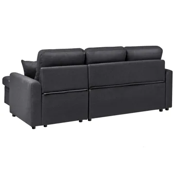 3-personers sofa Nassjo venstrevendt - Sort - Møbler - Sofaer - Sovesofaer