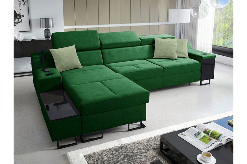3-Pers. Sovesofa Venstre - Grøn - Møbler - Sofaer - Sovesofaer