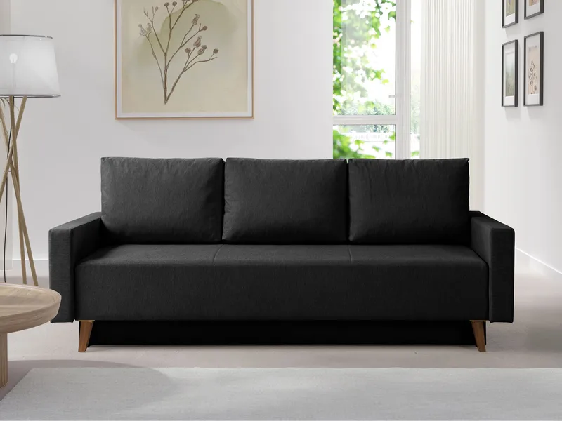 3-personers sovesofa OVIEDO Verita 98 - Sort - Møbler - Sofaer - Sovesofaer