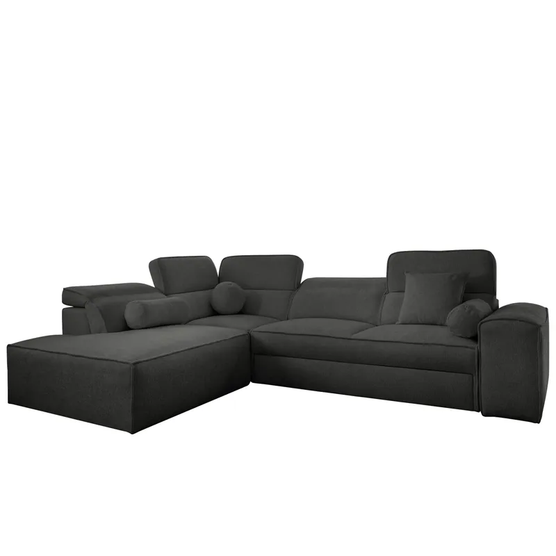 3-personers sovesofa med chaiselong VITO Velo 636 Venstrevendt, sort