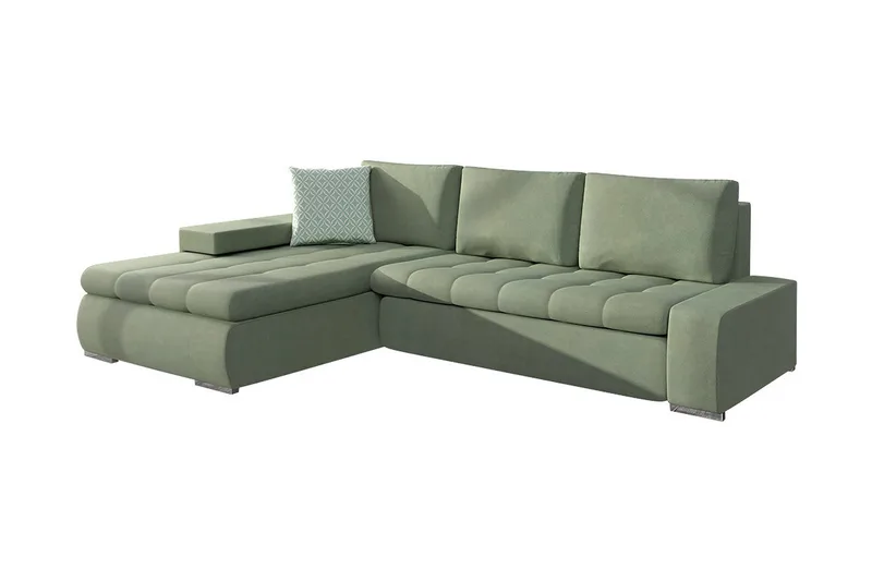 3-personers Hjørnesovesofa Cerys Mini - Læder / Grøn - Møbler - Sofaer - Sovesofaer