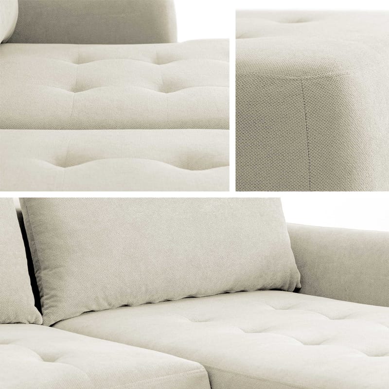 3-personers sovesofa med divan BUENO Cruz 15 Venstrevendt - Mørk beige - Møbler - Sofaer - Sovesofaer