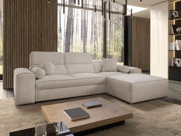3-personers sovesofa med divan VITO Velo 623 Højrevendt - Beige - Møbler - Sofaer - Sovesofaer