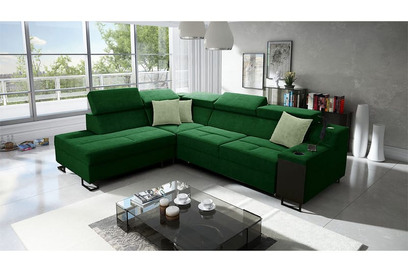 3-Pers. Sovesofa Venstre - Grøn - Møbler - Sofaer - Sovesofaer