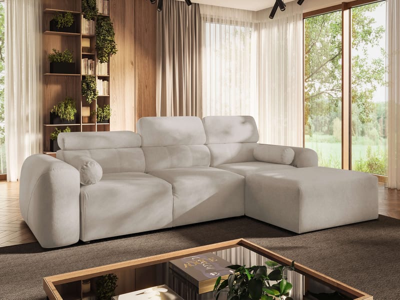 3-personers sovesofa med divan VOLARE Velo 623 Højrevendt - Beige - Møbler - Sofaer - Sovesofaer