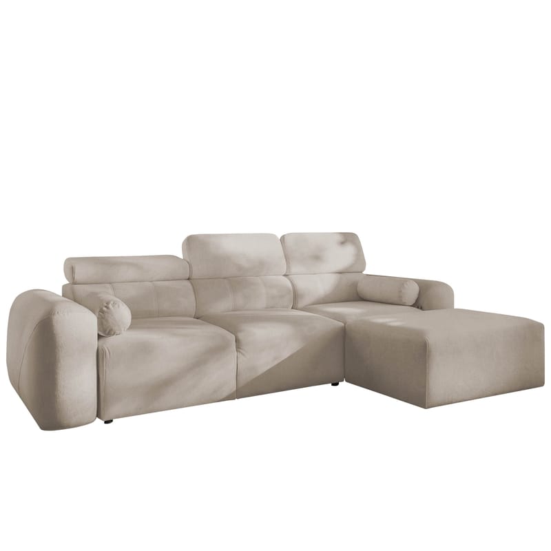 3-personers sovesofa med divan VOLARE Velo 623 Højrevendt, Beige