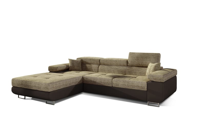 Klinka Sovesofa med Divan Venstre - Beige/Brun - Sovesofaer - 4 personers sovesofa