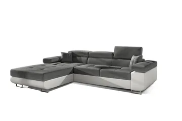 Klinka Sovesofa med Divan Venstre - Grå/Hvid - Møbler - Sofaer - Sovesofaer - Sovesofa chaiselong