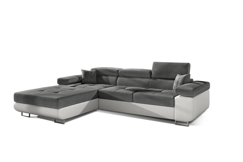 Klinka Sovesofa med Divan Venstre - Grå/Hvid - Møbler - Sofaer - Sovesofaer - 4 personers sovesofa