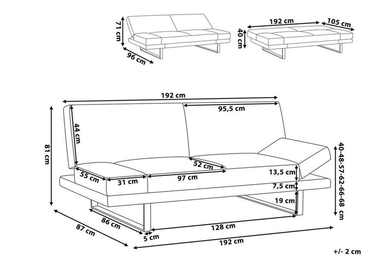Ramsholt sovesofa - Beige - Møbler - Sofaer - Sovesofaer - 4 personers sovesofa