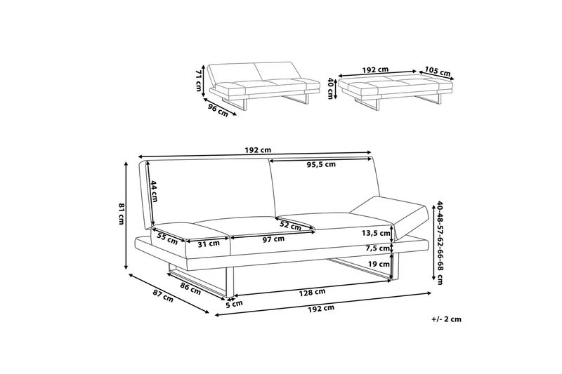Ramsholt sovesofa - Beige - Møbler - Sofaer - Sovesofaer - 4 personers sovesofa